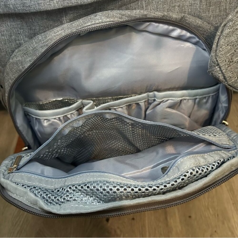 Aomay Gray Diaper Backpack With Multiple Pockets … - image 8